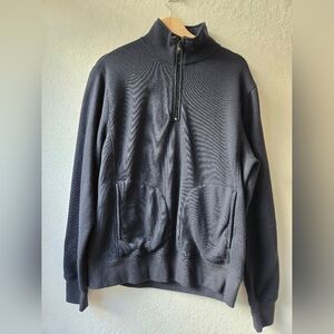 J. Crew Fleece Quarter Zip Gray Sweater Size Medium